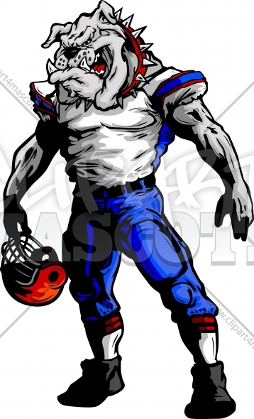 Football Bulldog Clipart Cartoon   Football Player Design  1428
