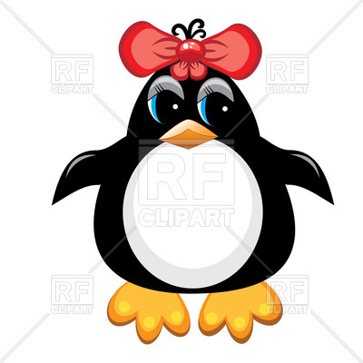 Girl Penguin With Bow Download Royalty Free Vector Clipart