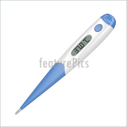 Illustration Of Digital Medical Thermometer Isolated On White