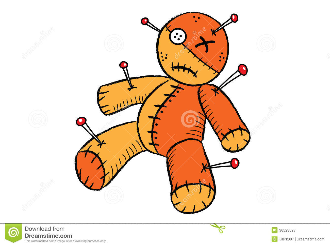 Illustration Of Voodoo Doll With Needle