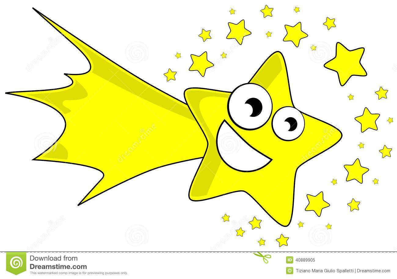 Image Representing A Smiling Shooting Star Made In A Cartoon Version