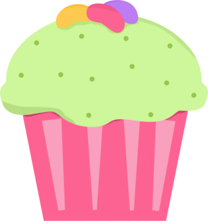 Jelly Bean Cupcake Clip Art Image   Cute Clip Art Image Of A Cupcake