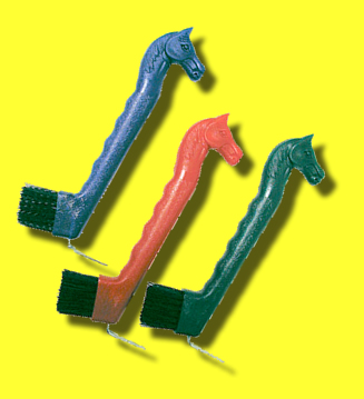 Made Of Colorful Plastic Hoof Pick And Brush