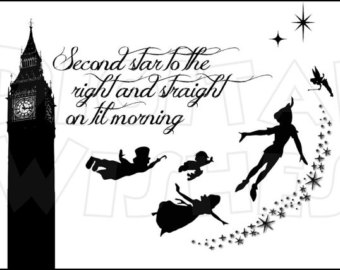 Peter Pan Silhouette Second Star To The Right Digital Iron On Transfer
