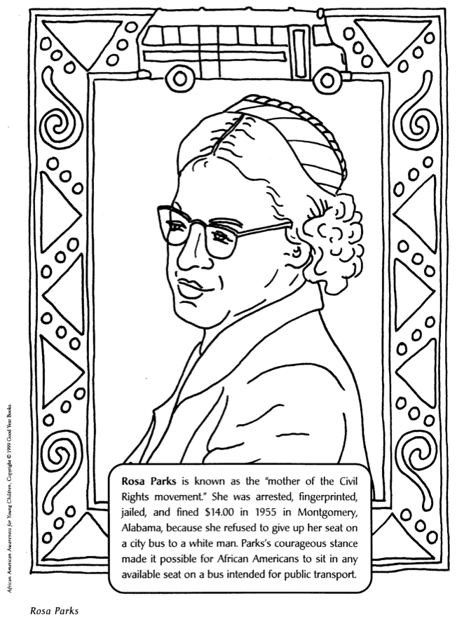 Print Out And Color A Picture Of Rosa Parks 