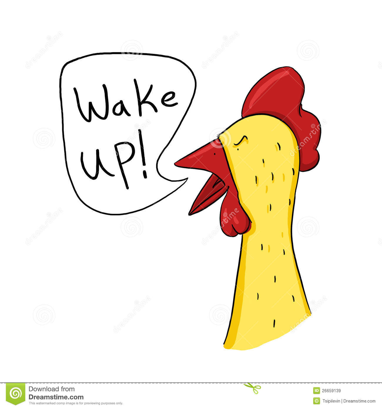 Rooster Wake Up Call Illustration  Angry Rooster Drawing