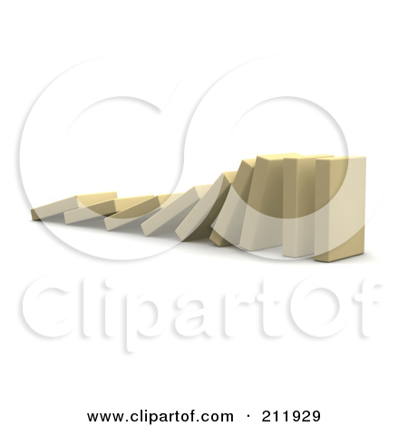 Royalty Free Clip Art Illustration Of 3d Dominoes The First One In