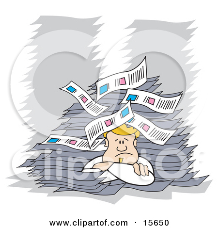 Royalty Free  Rf  Buried In Paperwork Clipart   Illustrations  1