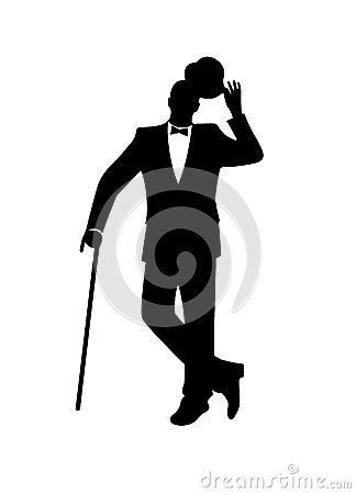 Silhouette Of A Gentleman In A Tuxedo Stock Vector   Image  48852162