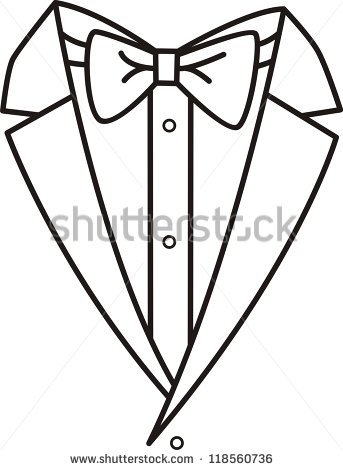 Tuxedo With Bow Tie On A White Background Stock Vector Illustration