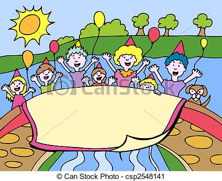 Vector Clip Art Of Park Party In A Hand Drawn Cartoon Style Csp2548141    