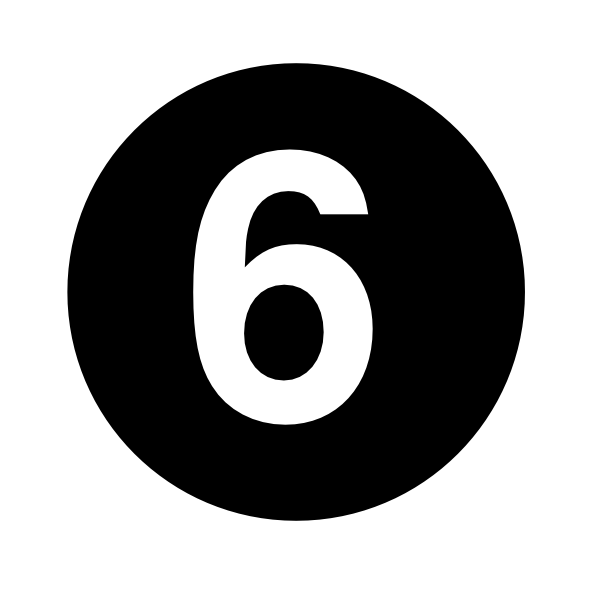 White Numeral 6 Centered Inside Black Circle Clip Art At Clker Com    