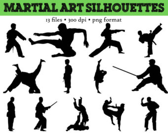 13 Martial Arts Silhouettes Taek Wondo Silhouette Karate Judo Clip Art    