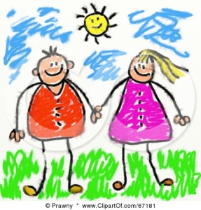 67181 Royalty Free Rf Clipart Illustration Of A Couple Or Siblings