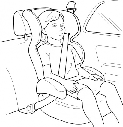 Black Car Safety Child White Cartoon Children Seat Belt Seats Vector