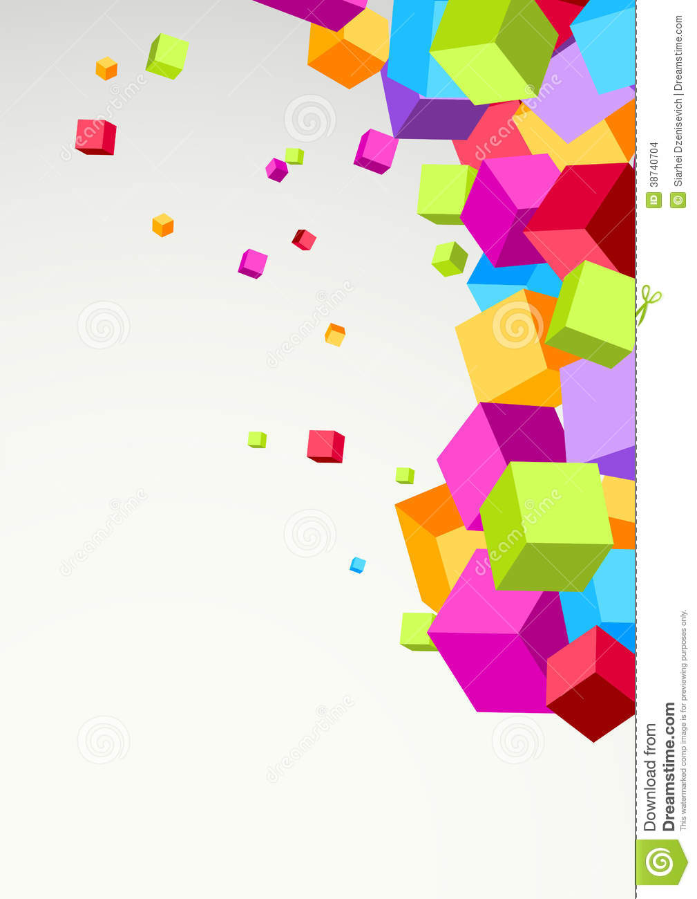 Bright Colorful Cubes Background Template  Clip Art 