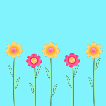 Bright Flowers Clip Art Image   A Floral Illustration With Bright Long
