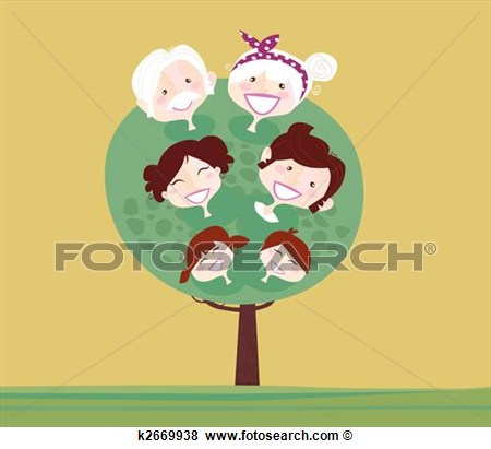 Clip Art   Big Family Generation Tree  Fotosearch   Search Clipart