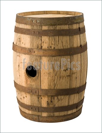 Image Of Old Barrel Isolated With Clipping Path