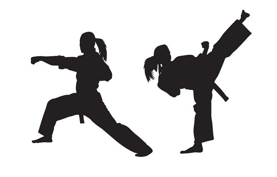 Karate Wall Decal   Girl Version   Sticker  Kung Fu   Martial Arts