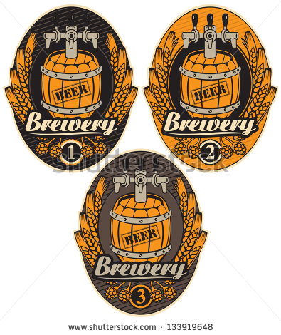 Keg Tap Clipart Set Oval Label With A Beer Keg