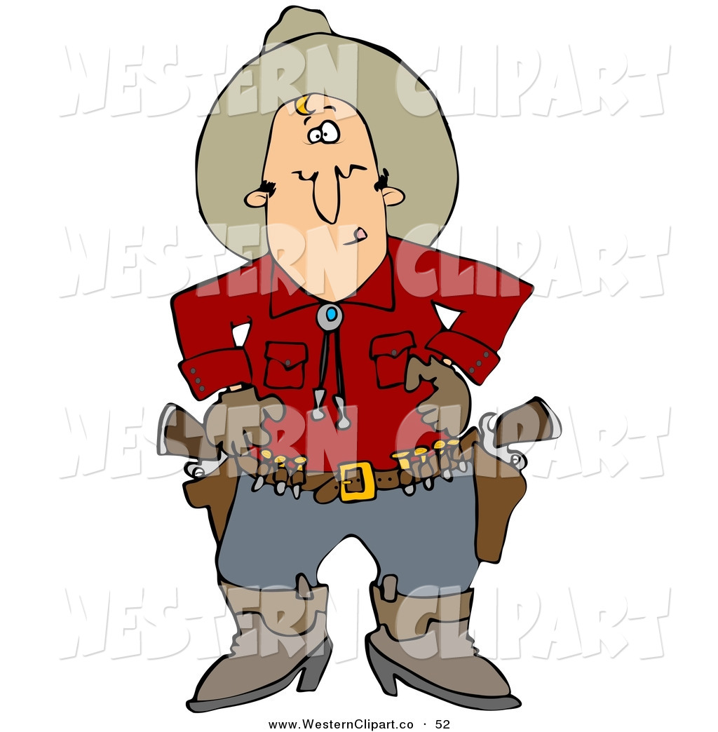 Larger Preview  Vector Western Clip Art Of A Caucasian Cowboy In A Red