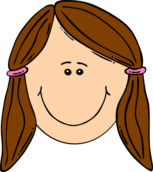 Smiling Girl With Brown Ponytails Clip Art At Clker Com   Vector Clip