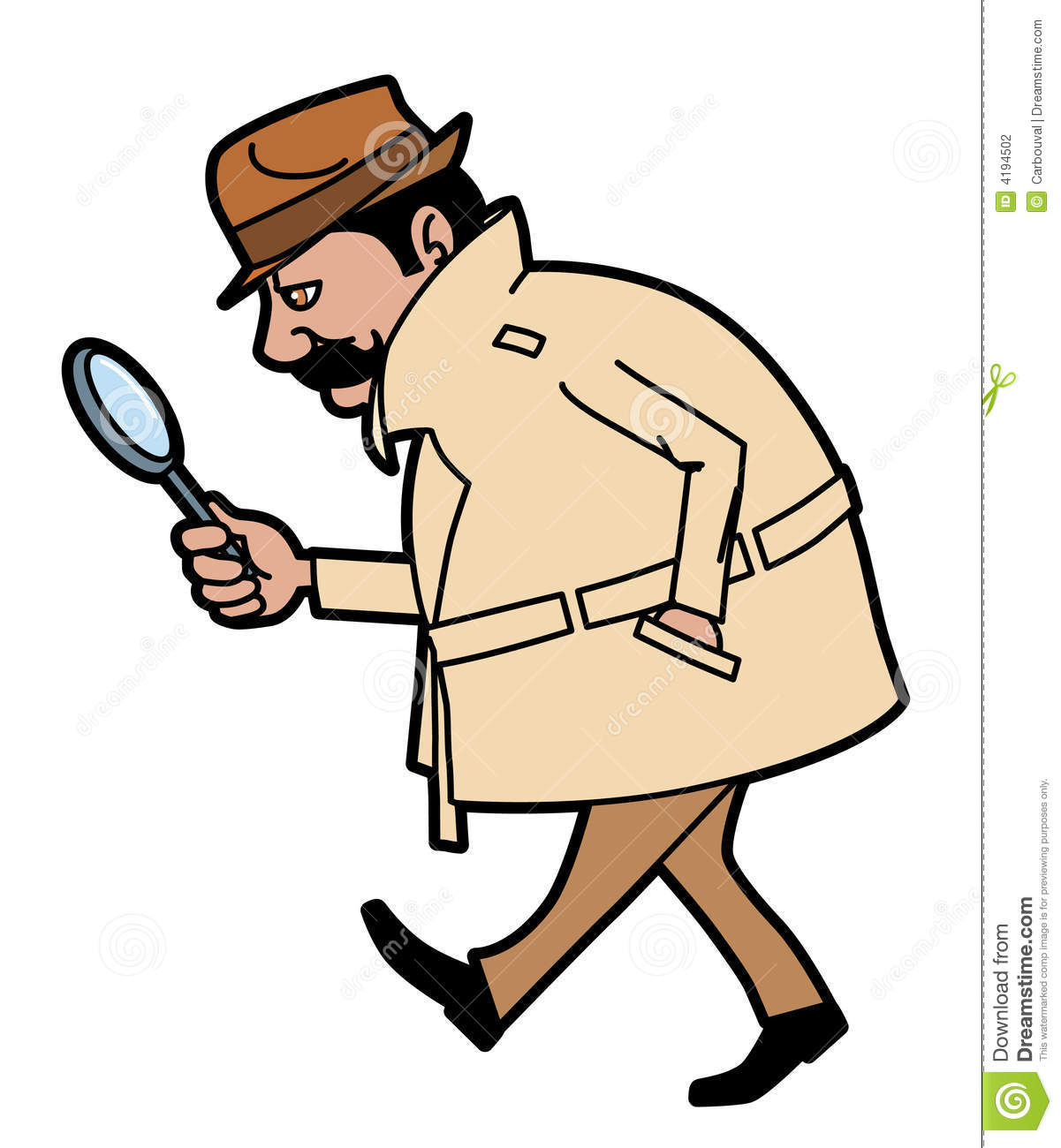 Stock Photography  Investigator Looking Up Clues