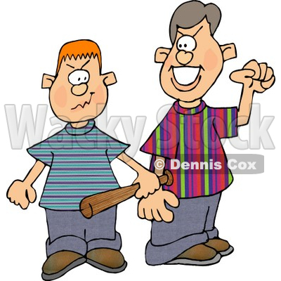 Two School Bullies Picking A Fight Clipart Illustration   Dennis Cox