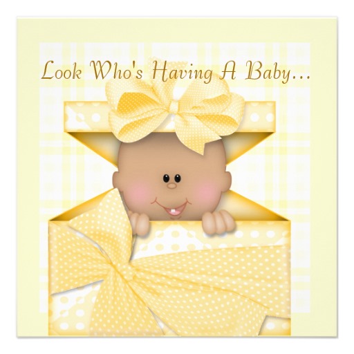 African American Baby Shower Invitation Yellow   Zazzle