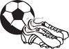 Black And White Soccer Ball And Cleats Clipart