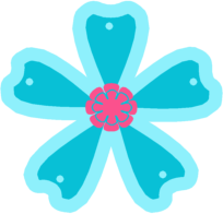 Blue And Pink Flower Clip Art Image   Deep Blue Flower With A Light