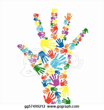 Clip Art Vector   Abstract Vector Hand Prints Background  Stock Eps    