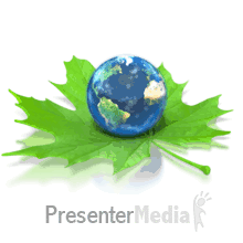 Earth Spinning On Green Leaf Powerpoint Animation
