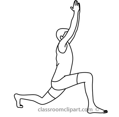Health   Yoga Lunge Pose Outline 218   Classroom Clipart