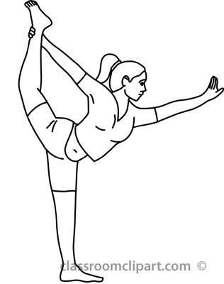 Health   Yoga Nataraja Pose Outline 212   Classroom Clipart