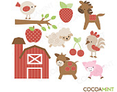 Items Similar To Country Farm Red Clip Art On Etsy