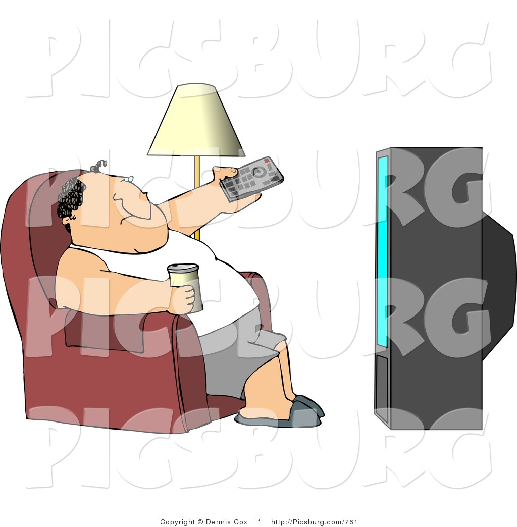 Lazy Person Sitting On Couch Clip Art