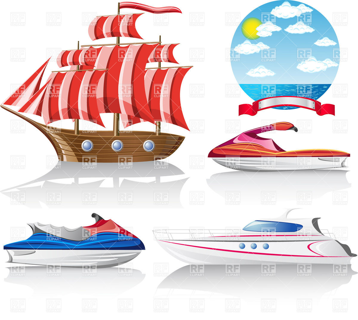     Marine And Water Transport Download Royalty Free Vector Clipart  Eps