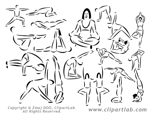 Meditation Clipart Black And White Yoga Clipart Eps Yoga Art