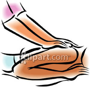 Person Getting A Shoulder Massage   Royalty Free Clipart Picture