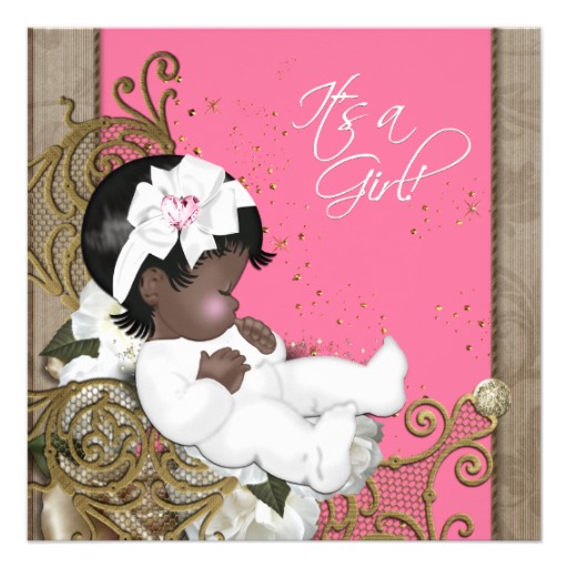 Pink And Brown Ethnic Baby Girl Shower 5 25x5 25 Square Paper    