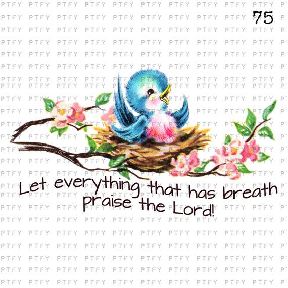 Praise The Lord Vintage Bluebird Large Digital Image Download Sheet T