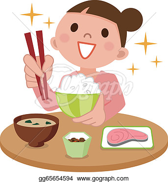       Woman Eating Delicious Meal   Clipart Drawing Gg65654594