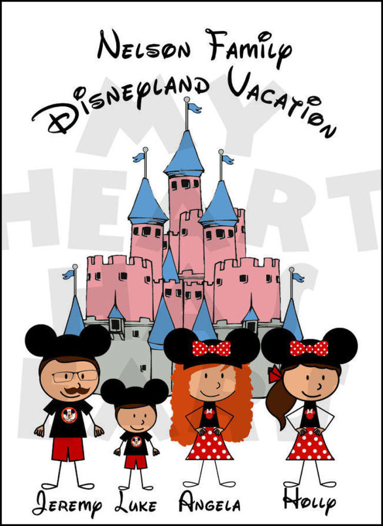 Your Characters Disneyland Castle Vacation Family Digital Clip Art