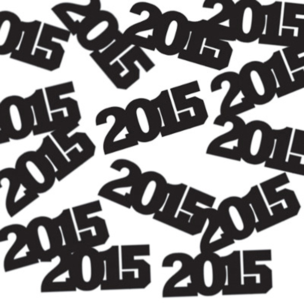 2015 Graduation Party Supplies   2015 Confetti Black