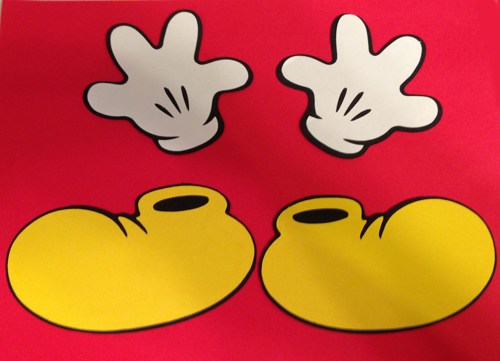 30 2 5 Mickey Mouse Pants Shoes And Gloves Die Cut