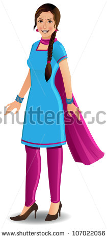 An Indian Women Wearing A Modern Salwar Kameez Dress Shutterstock  Eps    