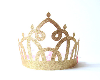      Birthday Crowns Gold Crowns Gold Glitter Crowns   Golden Princess