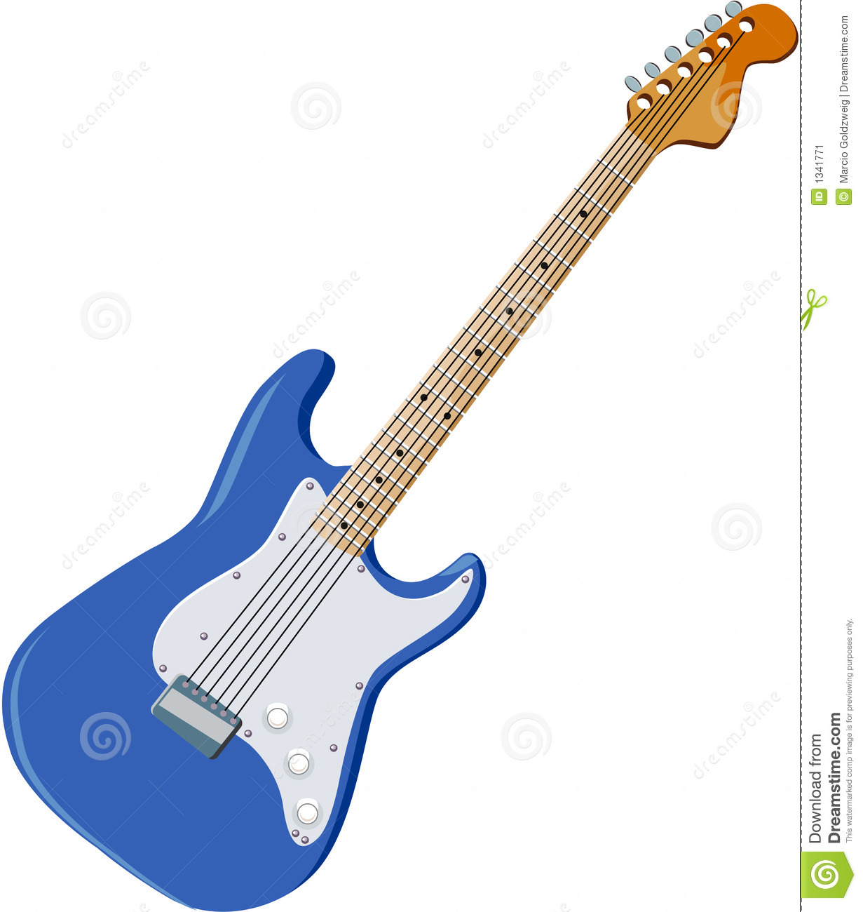 Blue Guitar Vector Art And Clip Art